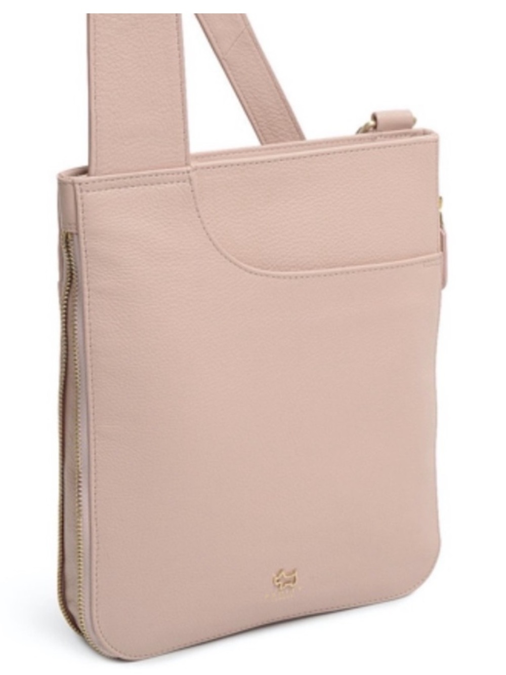 Radley London Blush Leather Crossbody Gold  Hardware Zip Around Expandable